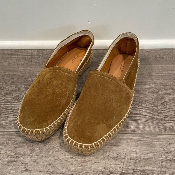 Rag & Bone Espadrilles Flats Womens 7 Brown Edie Embossed Suede - Picture 1 of 8